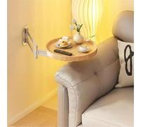 Wall Mounted Folding Table Small Round Tray & Flip Out Desk Space Saving Exble Dining Table & Nightstand Original Wood Color Floating Side Table