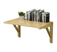 Wall Mounted Folding Table, Solid Wood Drop-leaf Desk, Floating Laptop Table, Space-saving Dining Side Table for Study, Bedroom, Bathroom or Balcony