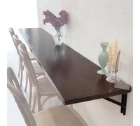 Wall-Mounted Folding Table - Solid Wood Space-Saving Desk with Shelf Brackets Versatile Foldable Workbench for Laundry Dining Kitchen (100x35cm/40x14in) - Maximize Space & Functionality