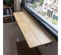 Wall Mounted Folding Table - Solid Wood Workbench with Adjustable Metal Stand, Multi-Functional Desk for Office, Dining Room, Restaurants, Bedrooms & Kitchens - Space-Saving Solution