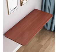 Wall-Mounted Folding Table Space-Saving Drop-Leaf Desk for Home Garage Kitchen Bar Dining Room - Teak Finish 120x30cm