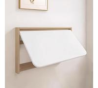 Wall-Mounted Folding Table Space-Saving Drop Leaf Desk Wooden Kitchen Storage Shelf Fold Down Floating Desk with Bracket (79x39cm/31x15in) - Ideal for Small Spaces