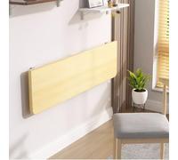 Wall Mounted Folding Table - Space-Saving Foldable Desk for Small Spaces, Kitchen, Laundry Room & Office - Raw Wood Finish (60x30cm)