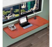 Wall Mounted Folding Table - Space Saving Foldable Study Desk & Dining Table Teak Color 90x40cm Perfect for Home Office Living Room & Bedroom Compact Wall Computer Desk