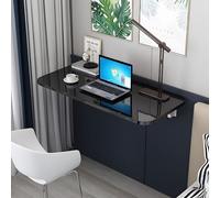 Wall Mounted Folding Table - Space Saving Foldable Study Desk Wall Computer Table & Dining Table Black Floating Desk for Home Office Living Room Bedroom 100x40cm