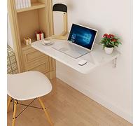 Wall-Mounted Folding Table - Space-Saving Kitchen Desk Wooden Foldable Table for Small Spaces Adjustable Floating Desk for Home Dining and Office Use