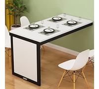 Wall-Mounted Folding Table, Space-Saving L-Type Drop Leaf Desk, Floating Wooden Wall Table, Adjustable Foldable Writing Surface, Compact Wall Desk for Small Spaces