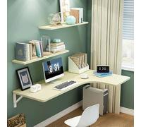 Wall Mounted Folding Table - Space Saving Wood Desk for Small Spaces Floating Computer & Dining Table for Offices Bedrooms Study Rooms Restaurants (Maple 90x60x40cm)