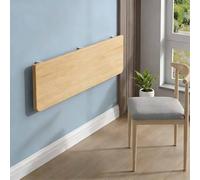 Wall Mounted Folding Table - Space-Saving Wood Desk, Portable Floating Workbench for Small Spaces, Heavy-Duty Brackets, 80x40cm Foldable Laundry Table