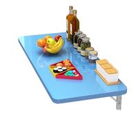 Wall-Mounted Folding Table, Space-Saving Wooden Desk with Iron Bracket, 40kg Capacity, e, 70x30cm (28x12in) - Perfect for Kitchen or Home Office