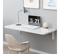 Wall-Mounted Folding Table - Space-Saving Work Desk for Home Office and Garage, Foldable Kitchen Breakfast Bar, White Finish, 60x40 cm, 70x50 cm, 80x60 cm