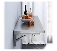 Wall Mounted Folding Table Stainless Steel Drop Leaf Desk for Small Spaces Space Saving Floating Dining Table (100 x 40 cm)