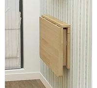 Wall Mounted Folding Table Wood Laundry For Small Saving Spaces, Heavy Duty Bracket Stable Floating Desk Dining, Room, Study, Kitchen, Room,Wall Fold Down,Square Table,Stable Sturdy Construction LWX