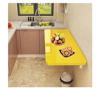 Wall Mounted Folding TableSpaceSaving Drop Leaf Desk 60x50cm/24x20in Ideal for Laundry Room Study or BedroomStylish Yellow Design for Small Spaces