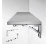 Wall Mounted Folding TableStainless Steel Space Saving Floating Desk for Kitchen & Food Truck 31.5"x11.8" Fold Down Workbench with Brackets Durable & Stylish