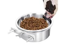 Wall Mounted for Dogs - 2-in-1 Food and Water Container in Cage or Fence | with Folding Support Quick Release Robust Hygienic for Cats Rabbits and Puppies in Steel