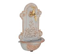 Wall-Mounted Fountain Antique Water Sink Tap Wash Basin Garden Patio Gold/Grey