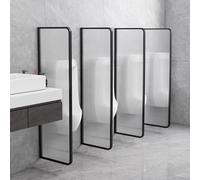 Wall-Mounted Frosted Glass Urinal Divider, for Public Restrooms, Ideal for Hotels, Schools, Shopping Malls - Black, 1 Piece