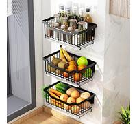 Wall Mounted Fruit & Vegetable RackMetal Wire StoraBaskets for Kitchen Stackable for Countertop SpaceSaving Design 2Tier StoraSolution