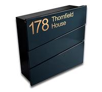 Wall Mounted Galvenised Steel Post Box Personalised Anthracite Grey Letterbox -Weatherproof Outdoor Mailbox for Home