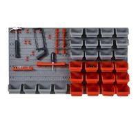 Wall Mounted Garage Workshop Storage Tools Hardware Bins Containers Red Grey