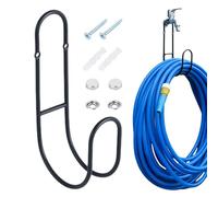 Wall-Mounted Garden Hose Bracket - Durable Carbon Steel Hose Holder, Outdoor Patio Storage Rack, Faucet Hanger | Garage Backyard Yard Fence House Pool Pipe Extension Cord Organizer White Black