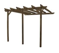 Wall Mounted Garden Pergola 3 Post, L480 x W480 x H270cm, Rustic Brown Rutland County Garden Furniture Ltd Brown One Size