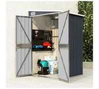 Wall-mounted garden shed Anthracite 118x100x178cm Galvanised steel metal secure