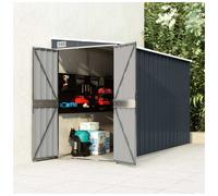 Wall-mounted garden shed Anthracite 118x288x178cm Galvanised Steel 2-door metal