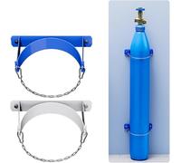 Wall-Mounted Gas Cylinder Rack Steel Gas Cylinder Fixing Rack Small Fixing Bracket with Adjustable Metal Buckle(Blue)
