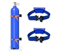 Wall-Mounted Gases Cylinder Holder Rack - Secure Propane & Oxygen Tank Bracket with Adjustable Strap for Lab, Clinic, RV(Blue,2 Pack)