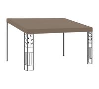 Wall-mounted Gazebo 4x3x2.5 m Taupe Garden Canopy Shelter Tent Pavilion vidaXL