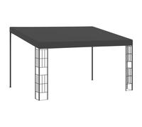 Wall-mounted Gazebo Anthracite 3x4 m Steel Frame Polyester Canopy Outdoor Patio