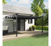 Wall Mounted Gazebo Anthracite Steel 3x3m Cream Polyester Retractable Waterproof