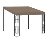 Wall-mounted gazebo Taupe 3x3 m Polyester canopy PA-coated Steel frame for patio
