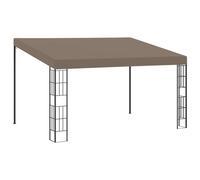 Wall-mounted Gazebo Taupe 4x3 m Fabric Canopy PA Coating Steel Frame EasyFit DIY
