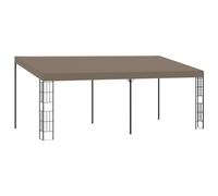 Wall-mounted Gazebo Taupe 6x3m Polyester Canopy Steel Frame Patio Shelter Sun.
