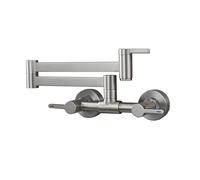 Wall-Mounted Gile Kitchen Faucet Brushed Brass Mixer Tap Dual Mode Pull-Down & Stylish Perfect for Modern Kitchens Easy Installation Water-Saving Design