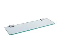 Wall Mounted Glass Bathroom Shelf - 35CM Tempered Glass with Chrome Bracket - Stylish Storage Solution for Bathroom, Bedroom & Kitchen - Durable Stainless Steel Design