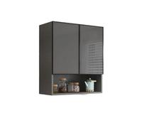 Wall Mounted Glass Display Cabinet - Large Capacity Kitchen Pantry with Door for Bathroom Kitchen Bedroom & Living Room (60x40x80cm/23x15x31in)