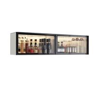 Wall Mounted Glass Display Cabinet - Stylish Pantry Storage with Doors Easy Drill-Free Installation for Kitchen or Dining Room - Perfect for Showcasing Treasures!