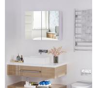 Wall Mounted Glass Mirror Cabinet, Bathroom Shelf Organiser