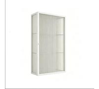 Wall-Mounted Glass Storage Cabinet, Hanging Shelves for Collectibles, Bathroom or Kitchen, Sliding Doors, Metal Frame