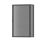 Wall-Mounted Glass Storage Cabinet with Tempered Glass Doors and Metal Frame for Bathroom & Kitchen, Stylish Medicine Cabinet with Ample Storage Space