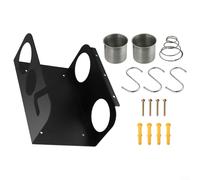 Wall Mounted Grease Holder with Drip Cup, Metal Garage Organizer Rack for Hose Storage, Black Bracket to Keep Workshop Clean and Organized