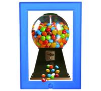 Wall Mounted Gumball Machine Picture Frame Sweet Dispenser Gumball Machine in Frames Cute Hanging Candy Frame for Candies Nuts(No Candy) (blue)