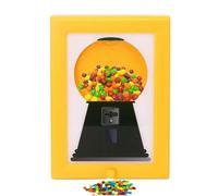 Wall Mounted Gumball Machine Picture Frame Sweet Dispenser Gumball Machine in Frames Cute Hanging Candy Frame for Candies Nuts (Yellow)