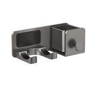 Wall-Mounted Hair Dryer Holder with Storage Caddy, Gun Grey, Adhesive, for Dyson Supersonic