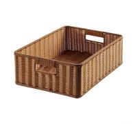 Wall Mounted Hair Tool Organizer with 3 Compartments, Storage | High-Density Faux Rattan Hair Tool Organizer with Steel Frame, Water-Resistant Storage for Bathroom Vanity Salon for rv