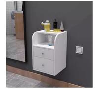 Wall Mounted Hairdressing Station Cabinet with Dryer Holder, Space Saving Salon Storage for Barbershop and Beauty Salon, Natural Finish for Professional Use